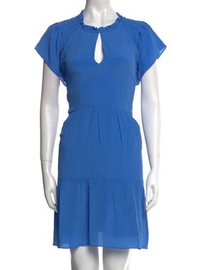 MARIE OLIVER Sz Md Silk Blend Blue Kara Dress